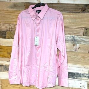 Express size XXL 1MX slim pink color long sleeve button down dress shirt